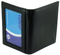 Leather Travel Bus Oyster Pass Credit Card Holder with Twin ID Windows in Black