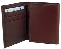 Mens Compact Pocket Leather Trifold RFID Wallet