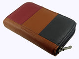 Ladies Real Leather Multicoloured RFID Purse, 5 Coin Sections, 6 Card Slots