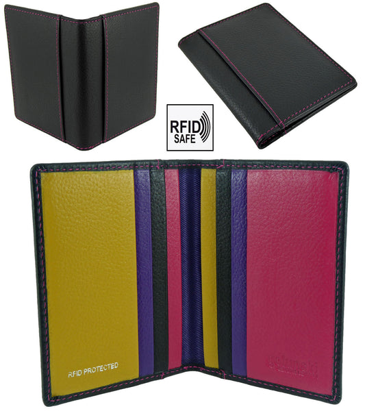 Leather Slim Compact Credit Card Holder Wallet RFID - 6 colours