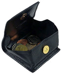 Leather Coin Tray Square Purse Wallet Magnetic Fastener