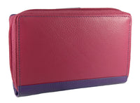 Ladies RFID Multi-Coloured Leather Purse for 14 cards, notes, coins