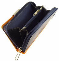 Ladies RFID Multi-Coloured Leather Purse for 14 cards, notes, coins