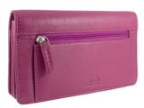 Ladies Leather Matinee Flapover Purse - 10 card slots Multicolour