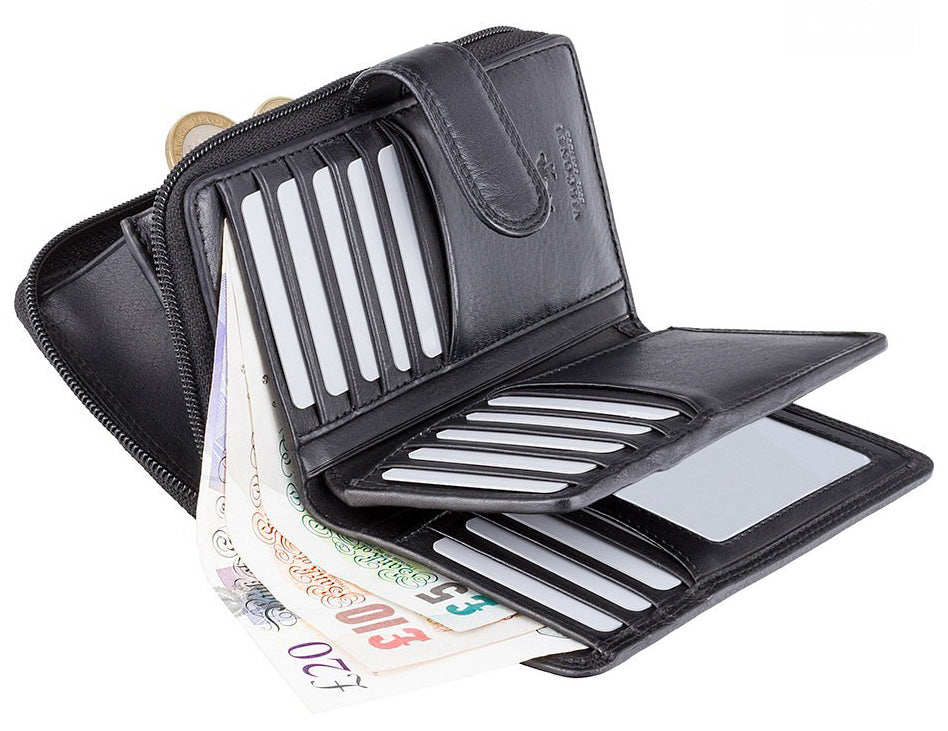Visconti HT33 real leather purse - rear view showing back of premium high-grade leather