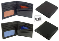 Mens Leather Bi Fold Leather Wallet 4 Cards RFID Mala