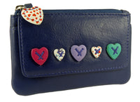 Heart Design Small Leather Coin, Key Card Purse