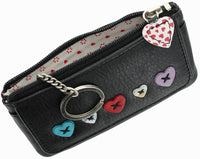 Heart Design Small Leather Coin, Key Card Purse