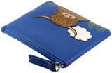 Scottish Highland Cow Real Leather Mala RFID Blocking Coin Key Card Purse