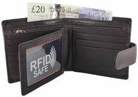 Mens RFID Blocking Real Leather Wallet 9 Cards/ID Window by Mala