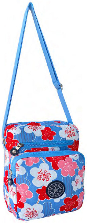 Womens Three Section Lightweight Small Travel Nylon Crossbody Flower Bag - Holidays, Everyday, Travel Use