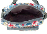 Womens Three Section Lightweight Small Travel Nylon Crossbody Flower Bag - Holidays, Everyday, Travel Use