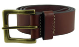 1 1/2" Wide Hide Leather Belt in Tan