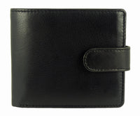 Mens Flip Leather RFID Wallet - 2 Note Sections, 12 Card Slots, 2 ID Windows