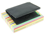 Mens Leather Slim Compact Note Wallet 6 Card Slots Coloured Trim