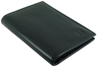 Leather Travel Bus Oyster Pass Credit Card Holder with Twin ID Windows in Black