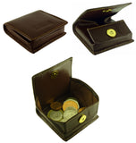 Leather Coin Tray Square Purse Wallet Magnetic Fastener