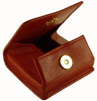 Leather Coin Tray Square Purse Wallet Magnetic Fastener