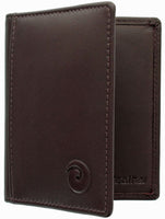 Mens Leather Slim Pocket Card Holder Wallet 6 Card Slots Boxed