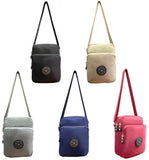 Womens Three Section Lightweight Small Travel Nylon Crossbody Bag