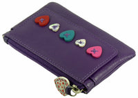 Heart Design Small Leather Coin, Key Card Purse