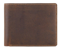 Visconti Distressed Hunter Leather Slimline Wallet - Brown Tan 707