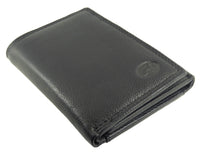 Mens Compact Pocket Leather Trifold RFID Wallet